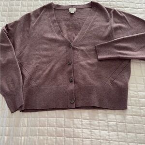 a new day Mauve V-Neck Button Cardigan NWOT